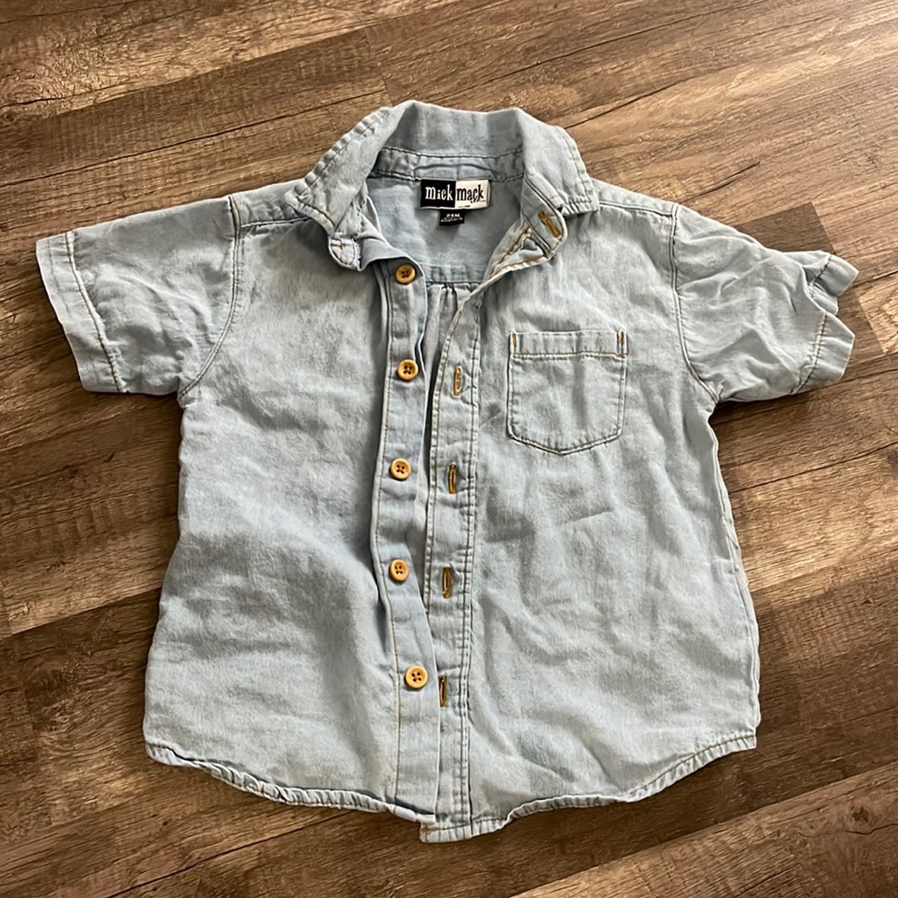 Mick Mack, toddler boy button down shirt. Size 24m.